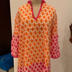 Hot Pink and Orange Patterned Tunic by Shiraleah